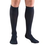 Truform Compression Socks, 30-40 mmHg, Men's Dress Socks, Knee High Over Calf Length, Navy, Large