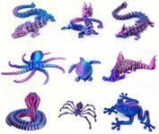 TUTHKOTH 9PCS 3D Printed Dragon Figure Collection (9Pcs-Red+Blue)