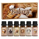 SALUBRITO Sweet Bakery Essential Oils Set, Autumn Fragrance Oils for Diffuser, Candle, Soap Making Scented Oil, Cinnamon, Spiced Cider, Pumpkin Pie, Coffee Cake, Gingerbread, Vanilla Aromatherapy Oil