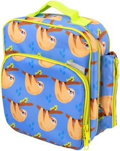 Insulated Lunch Box w Snack Pocket & Water Bottle Holder- Boys or Kids School Lunchbox Tote Keeps Food Hotter or Colder Longer- Reusable Bag Fits Most Bento Boxes Ice Packs Nesting Containers- Sloth