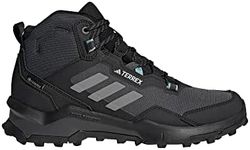 adidas Women's Terrex AX4 Mid Top Gore-TEX Hiking, Black/Grey/Mint Ton, 7