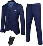 COOFANDY Men's Casual Suit Jackets Lightweight One Button Sports Coats Blazer Set Navy Blue