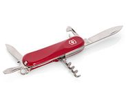 Victorinox Evolution S101 Swiss Army Pocket Knife, Medium, Multi Tool, 12 Functions, Locking Blade, Red