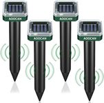 Mole Repellent Solar Powered 4Pack, Waterproof Vole Chipmunk Repellent Outdoor,Ultrasonic Gopher Mole Repellent for Lawn Garden, Mole Deterrent,Groundhog Repeller, Snake