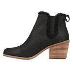 TOMS Women's Everly Chelsea Boot, Black Leather/Faux Shearling, 8