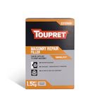 Toupret Masonry Repair Filler - Weather-Resistant Powder Filler for Exterior & Damp Masonry - No Shrink, Shapeable Deep Fills - Paint-Ready in 48‑72 hours - Cement-Based Repair Powder - 1.5kg