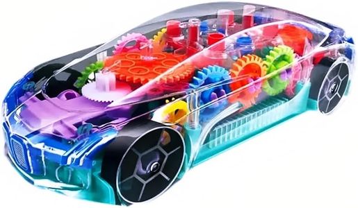 Umadiya® Branded 3D Transparent Mechanical Car Toy for Kids with Gear Technology 3D Light Musical Sound & 360 Degree Rotation (Gear Car)