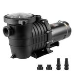 VEVOR Above Ground Pool Pump, 1.5 HP, 100 GPM Single Speed Swimming Pool Pump, 110V/240V 3450 RPM 50.9 ft Max Head Pool Pump with Filter Basket, for Above Ground Pools Hot Tubs Spas