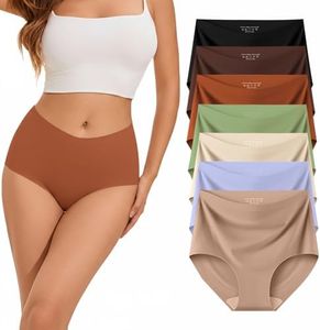 Ailongcity Womens Underwear High Waist Tagless 7 Pack Panties Seamless Full Coverage Briefs Silky Stretch