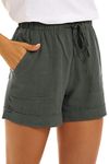 NEYOUQE Womens Shorts Shorts Women Summer Outfits for Women Cargo Shorts Women Womens Plus Size Clothing Womens Plus Size Shorts Shorts Woman Workout Shorts Woman Sage Green M