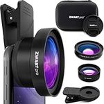 Cell Phone Lens Attachment | ZWARTpro 2 in 1 Wide Angle & Macro Camera Lens Kit for iPhone, iPad and Most Android Smartphones & Tablets + Travel Case (Bigeye 53mm)