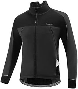 baleaf Men's Winter Jacket Windproof Softshell Thermal Warm Pockets Cycling Running Mountain Biking Cold Weather Gear, black XXL