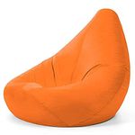 Bean Bag Bazaar High Back Recliner Chair, Orange, 87cm x 65cm, Large Living Room Gaming Bean Bags, Water Resistant Outdoor Lounger Beanbag