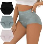 FallSweet No Show Tummy Control Underwear for Women High Waisted Panties Comfy Briefs Pack（mixcolor3,3X-Large