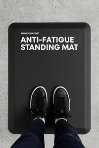 Posh Anti-Fatigue Mat – 3/4" Thick Memory Foam Comfort Mat for Standing Desks, Kitchens & Garages – Non-Slip, Waterproof, Stain-Resistant, Ergonomic Support for Feet, Legs & Back (48" x 20", Black)
