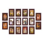 Amazon Brand - Solimo Collage Set Of 16 Rosewood Photo Frames ( 5 X 7 Inch - 16), Rectangular, wall mount