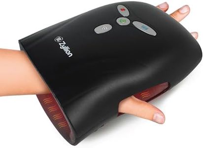 Zyllion Hand Massager with Heat for Arthritis and Carpal Tunnel (FSA/HSA Eligible) - Cordless Rechargeable Air Compression Hand Massage with Vibration, Pain Relief for Large Hands, Fingers - Black