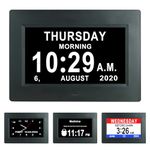 Jaihonda Dementia Clocks with Day and Date for Elderly-Digital Calendar Day Clocks for Seniors-Memory Loss Clock with 12 Alarms Option Alzheimers Clock(7 Inch)