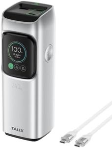 TALIX Zeta 240W Laptop Power Bank, 23,450mAh 3-Port PD3.2 Fast Charging Portable Charger, TSA-Approved, Smart Display, Battery Pack Compatible with MacBook/iPhone 17/Samsung/Lenovo/Dell/HP and More