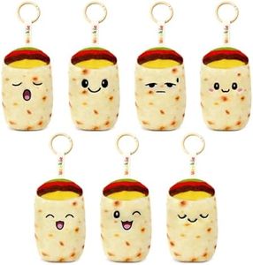 Ausener Weekie Wonders Emotional Burritos Supports, Taco Plush Stuffed Animals Tortillas, Funny Food Gifts for Teens Adults (Full Week Set, Burritos)