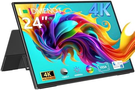 4K Large 24" UHD 3840x2160 120% sRGB Portable Monitor Second External Monitor for Macbook Laptop Mini PC with VESA Support HDMI USB-C Gaming Screen for PS5/Xbox (O2401) (4K