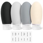 Opret 100ml Silicone Travel Bottle for Toiletries, 4 Pack Leak Proof Refillable Travel Containers Squeezable Travel Essentials for Shampoos, Conditioner and Cream, BPA Free and TSA Approved