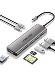 Lemorele 8-in-1 USB C Hub Multiport Adapter, USB-C Hub with 4K HDMI Output, 100W Power Delivery, USB 3.0, SD/TF Card Reader Adpater, Compatible for MacBook Pro, XPS, Chromebook and More