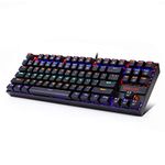 Redragon Kumara K552 Rainbow LED Backlit TKL Ten Key-Less Mechanical Wired Gaming Keyboard Without Numlock Keys (Black)