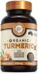 Organic Turmeric X capsules 120caps - with Frankincense, White Willow, Curcumin, Ginger and Black Pepper - Australian Owned & Manufactured whole food Certified Organic