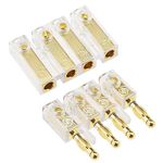 Be In Your Mind 4 Way Banana Plugs 4mm/4.5mm 4 Way Cable Connector Speaker Binding Post Car Speaker Banana Plug Male and Female Connectors for 6mm² Cable Cross Section 24V