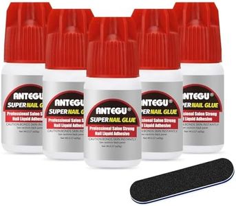 5pcs*5g Nail Glue Extra Strong for Acrylic Nails,With Nail File,Strong Nail Glue for Diamond Gem Nail Art,Suitable for Natural Nails,Helping to Repair Damaged Nails
