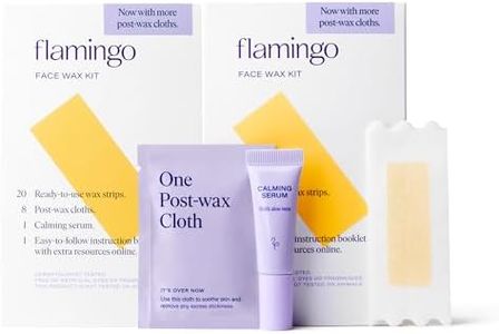 Flamingo Women Face Waxing Kit, Facial Waxing Kit with 20 Wax Strips for Face, 8 Post-Wax Cloths, and 1 Post-Wax Serum, Pack of 2