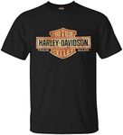 Harley-Davidson Men's Distressed Elongated Bar & Shield Black T-Shirt 30296553 - Black - X-Large