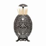 Portable Retractable Toothpick Holder with Bottle Opener Automatic Retro Pop Up Toothpick Dispenser Toothpicks Case Storage Organizer Container Decoration for Kitchen (Rose Flower- Tin Color)