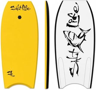SALT LIFE Boogie Board Bodyboard – Lightweight EPS Core Body Board with HDPE Slick Bottom, Crescent Tail & Coiled Wrist Leash for Beach & Ocean Waves
