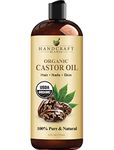 Handcraft Blends Organic Castor Oil - 355 ml - 100% Pure and Natural - Premium Grade Carrier Oil, Hair and Body Oil - for Hair, Eyelashes and Eyebrows - Hair Relaxer for Tight Curls