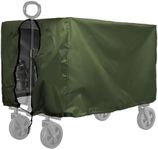 Utility Wagon Cart Cover Drawstring Garden Cart Cover for Folding Trolley Cart, Green