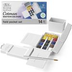 Winsor & Newton Cotman Water Colours Field Box Set of 12 Half Pans, Multicolor
