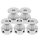 Saipor GT2 16 Teeth 5mm Bore Timing Pulley Aluminum Synchronous Wheel for 6mm Belt, Compatible with RepRap 3D Printer Prusa i3 (5pcs)