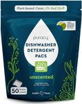 Puracy Dishwasher Pods, Natural Dishwasher Detergent, Free & Clear Dish tabs - Enzyme-Powered, Spot & Residue Free - TikTok Trend Items, Must Haves from TikTok Made Me Buy It (Free & Clear, 50 Count)