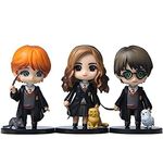 Skytail Harry Potter Action Figures with pet (3pcs Set) Special Edition Toy Figures for Car Dashboard, Cake Decorating Toy Topper, Office Desk & Study Table Decor Showcase showpiece (H-8cm)