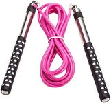 DynaPro - Freestyle Jump Rope, Speed Rope with Long Aluminum Handles, Easy to Adjust Jump Ropes for Fitness, Freestyling, Double Unders, Crossovers, HIIT and More, Pink