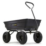 Gorilla Carts GOR4PS Poly Garden Dump Cart with Steel Frame and 10-in. Pneumatic Tires, 600-Pound Capacity, Black