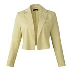 Beninos Womens Long Sleeve Open Front Crop Blazer Jacket (806 Green, M)