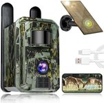 Trail Camera with Night Vision Game Camera: WiFi Trail cam with Motion Activated Waterproof - Solar Wildlife Cameras for Outdoor Deer Monitoring and Home Property Security - WiFi Bluetooth Connection