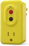 AIDA GFCI Adapter, 15 AMP Single Outlet Grounded 3-Prong GFCI Adapter, for Indoor Use with Manual Reset, UL Listed, Yellow, 1 Pack