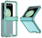 Kapa Clear Airbag with Hinge Protection Back Case for Samsung Galaxy Flip6 / Z Flip 6 | Transparent Shockproof Slim Hard Protective Cover (Green)
