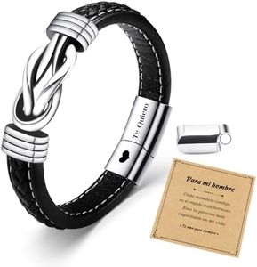 SUNSH Pulsera Hombre Regalo para Hombres Pulseras de Cuero para Hombres Regalos Para Hombres Marido Amigo Aniversario De Boda Regalo De Cumpleaños Regalo Aniversario Pareja Día De San Valentín Navidad