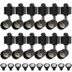 EAGLOD 10W H Track Lighting Heads with GU10 Bulb, Track Light Heads,Dimmable Halo Type Adapter,110V Track Light Replacement Fixtures,3000K Warm White Ceiling Spotlight for Accent,Home 12Pack (Black)