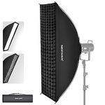 NEEWER 12"x47"/30x120cm Rectangular Softbox Quick Set up Quick Folding, with Diffusers/Beam Grid/Bag, Compatible with Aputure 120d Godox SL60w NEEWER RGB CB60 and Other Bowens Mount Lights, SF30120Q